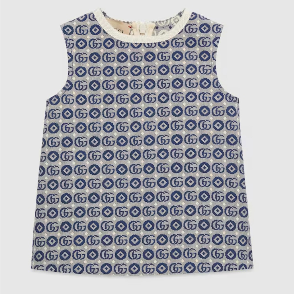 Gucci Kids Dress - Blue and Cream Pattern